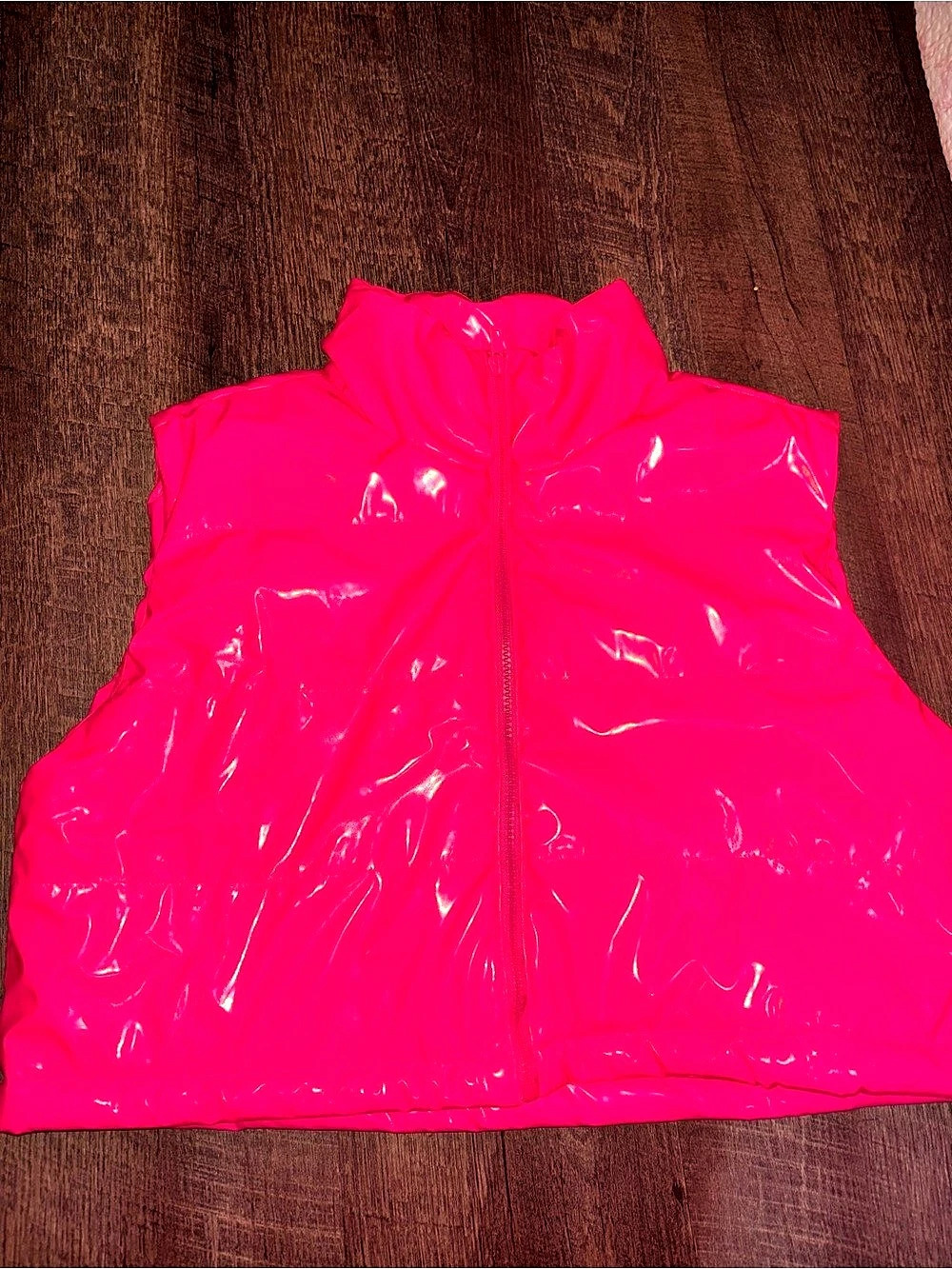 Helium Glossy Puffer Vest in Pink